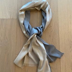 Beautiful Alpacha and Silk Grey and Tan Scarf
